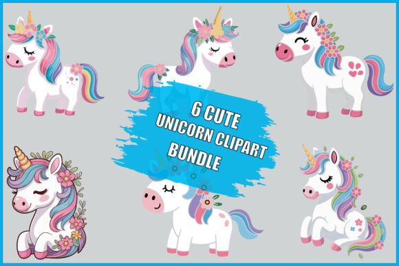 Download Cute Unicorn Clipart SVG Bundle - Unicorn Collection