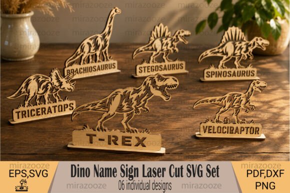 Download Dino Name Sign Laser Cut SVG Set - Sign laser Collection