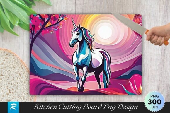 Download Unicorn Cutting Board Sublimation Design - Unicorn Collection