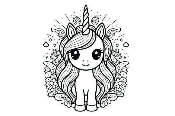 Download Cartoon Unicorn Cute Mandala Drawing - Unicorn Collection