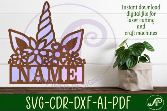 Download Unicorn Horn Name Sign Svg Laser Cut - Unicorn Collection