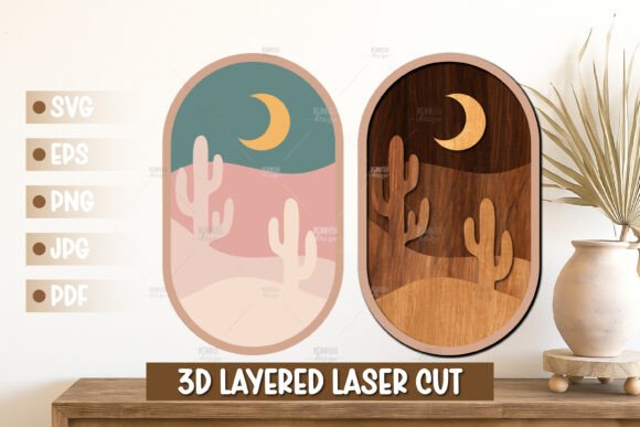 Download Boho Landscape Laser Cut Wall Art SVG - Laser cut wall art svg Collection