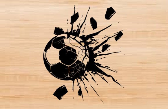 Download Soccer Ball Breaking Wall Silhouette SVG - Premium Resources