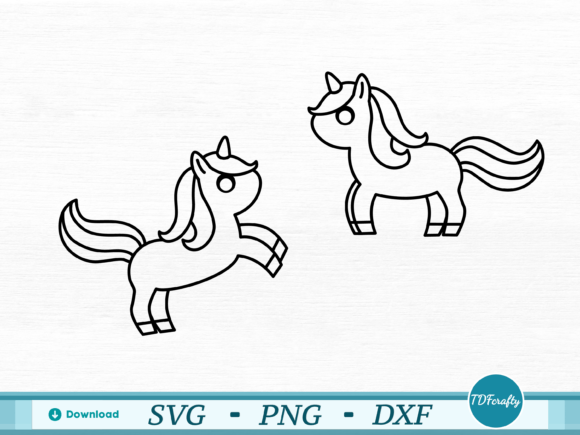 Download Cartoon Unicorn Duo Outline - Unicorn Collection