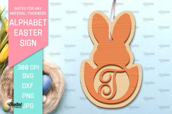Download Alphabet Easter Sign Laser Cut. Letter T - Premium Resources