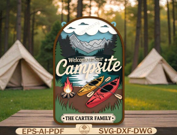 Download Campsite Welcome Sign Laser Cut File - Sign laser Collection