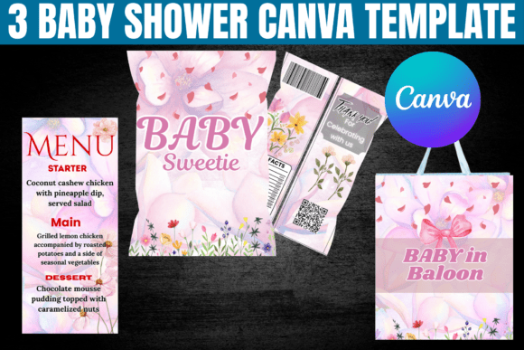 Download 3 Baby in Bloom Baby Shower Template - Baby Collection