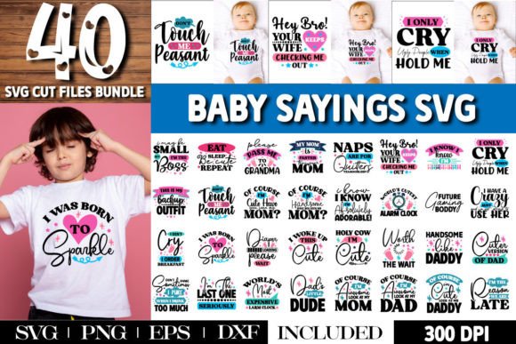 Download Baby Sayings Bundle, 40 Baby SVG Bundle - Baby Collection