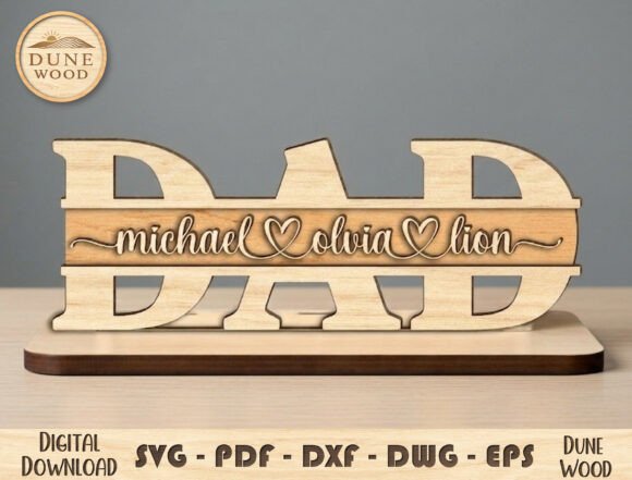 Download Dad Name Sign Laser Cut File - Sign laser Collection