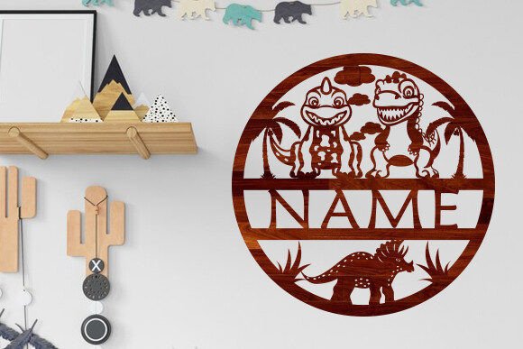 Download Nursery Dinosaur Name Sign Laser Cut Svg - Sign laser Collection