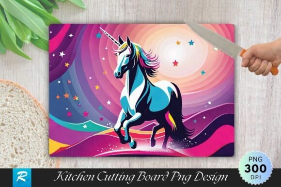 Download Unicorn Cutting Board Sublimation Design - Unicorn Collection