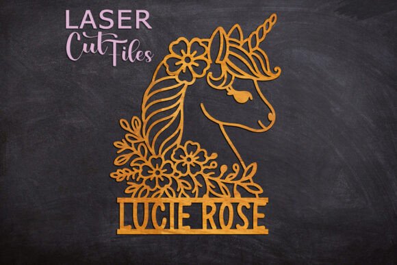 Download Unicorn Name Sign Svg LASER Cut out - Unicorn Collection