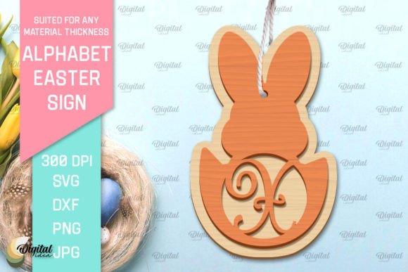 Download Alphabet Easter Sign Laser Cut. Letter X - Sign laser Collection