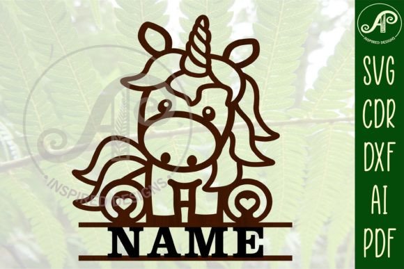 Download Unicorn Name Sign SVG Cute Cartoon SVG - Unicorn Collection