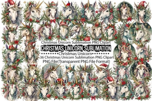 Download Christmas Unicorn Sublimation Bundle - Unicorn Collection
