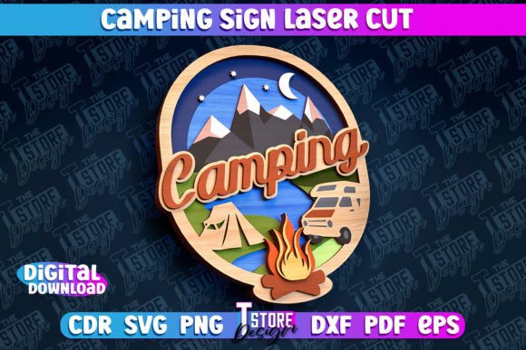Download Camping Sign Laser Cut | 3D Camping Sign - Sign laser Collection