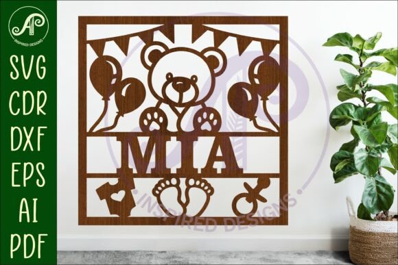 Download Baby Name Sign Teddy Bear Laser Cut - Baby Collection