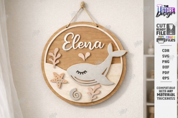 Download Kids Room Name Sign Laser Cut | CNC File - Sign laser Collection