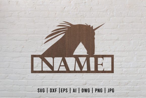 Download Unicorn Laser Cut Name Sign - Unicorn Collection
