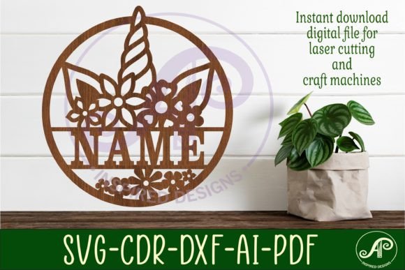Download Unicorn Horn Name Sign Svg Laser Cut - Unicorn Collection