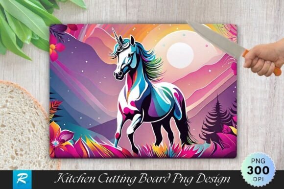 Download Unicorn Cutting Board Sublimation Design - Unicorn Collection