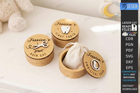 Download Baby Keepsake Memory Box Laser Cut | CNC - Baby Collection