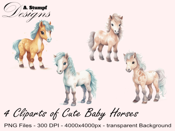 Download Cute Baby Horses Clipart Bundle - Baby Collection