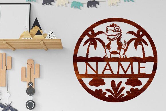 Download Nursery Dinosaur Name Sign Laser Cut Svg - Sign laser Collection