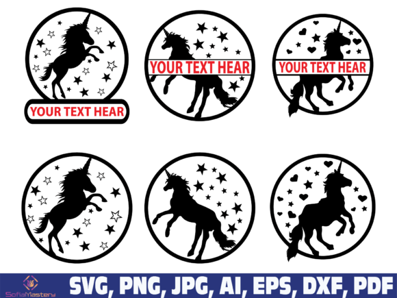 Download Unicorn Name Sign Dxf Svg - Unicorn Collection
