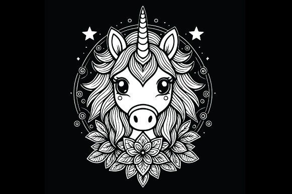Download Cartoon Unicorn Cute Mandala Drawing - Unicorn Collection
