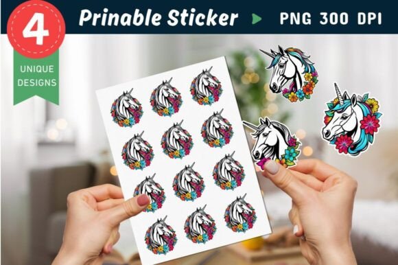 Download Unicorn Sticker, Floral Sticker, Flower - Unicorn Collection
