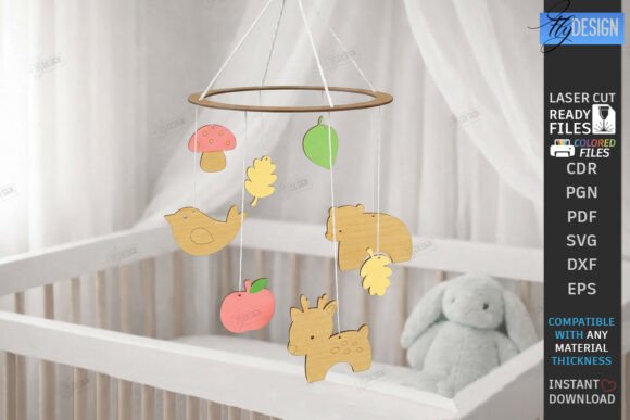 Download Baby Nursery Mobile Laser Cut | Newborn - Baby Collection