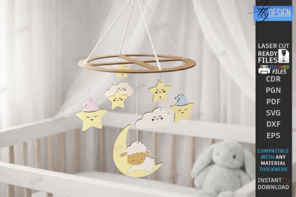 Download Baby Nursery Mobile Laser Cut | Newborn - Baby Collection