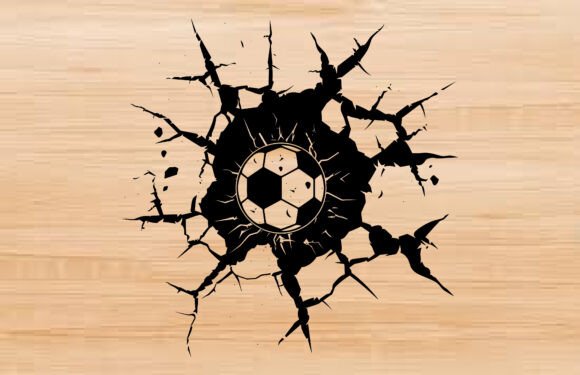 Download Soccer Ball Breaking Wall Silhouette SVG - Premium Resources