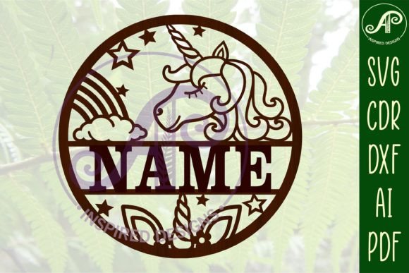 Download Cartoon Unicorn Name Sign SVG Cut File - Unicorn Collection