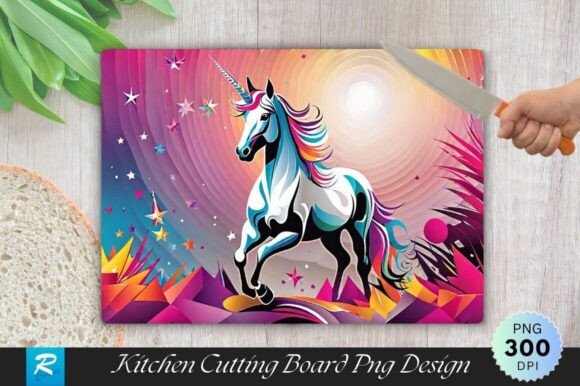 Download Unicorn Cutting Board Sublimation Design - Unicorn Collection
