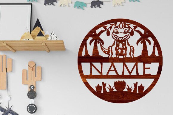 Download Nursery Dinosaur Name Sign Laser Cut Svg - Sign laser Collection