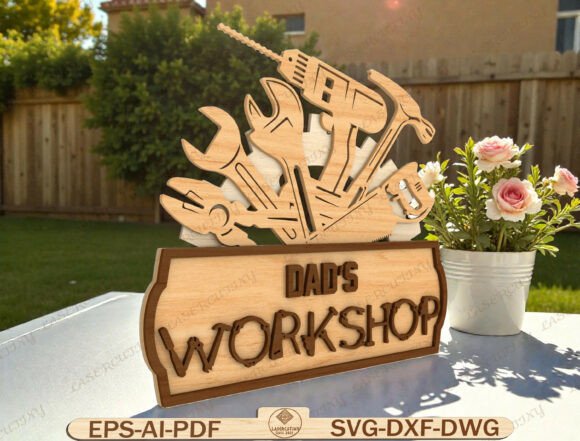 Download Dad’s Workshop Sign Laser Cut - Sign laser Collection