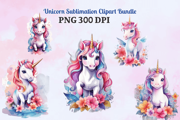 Download Unicorn Sublimation Clipart Bundle - Unicorn Collection