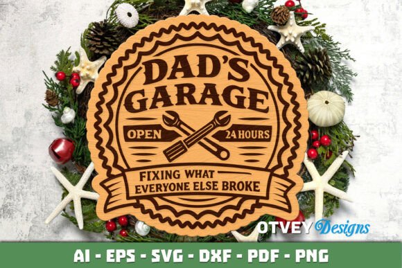 Download Wooden Dad's Garage Sign Lasercut - Sign laser Collection