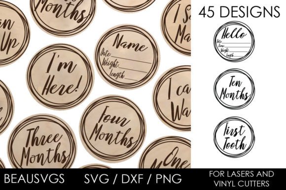 Download 45 Monthly Milestone Baby Photo Markers - Baby Collection