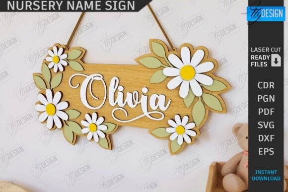Download Nursery Name Sign Laser Cut | Home Decor - Sign laser Collection