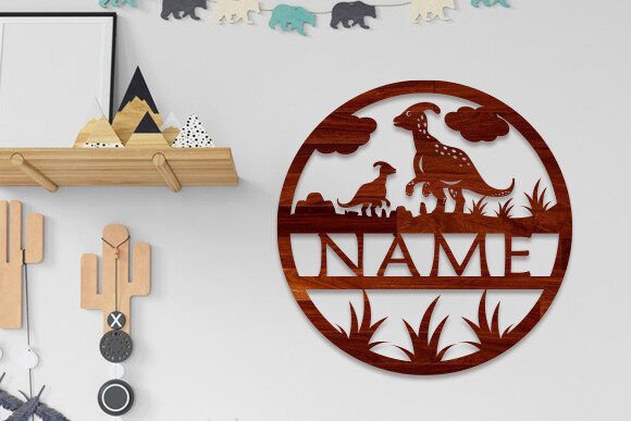 Download Nursery Dinosaur Name Sign Laser Cut Svg - Sign laser Collection