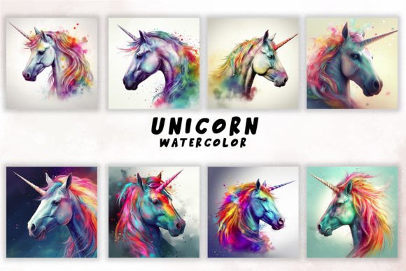 Download Watercolor Unicorn Wall Art - Unicorn Collection