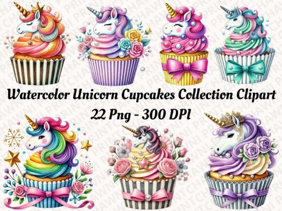 Download Unicorn Cupcakes Collection Clipart PNG - Unicorn Collection