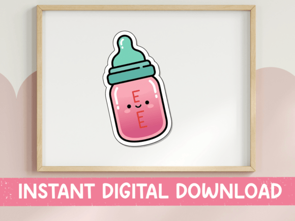 Download Cute Baby Bottle Sticker Design - Baby Collection