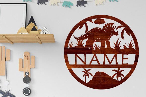 Download Nursery Dinosaur Name Sign Laser Cut Svg - Sign laser Collection