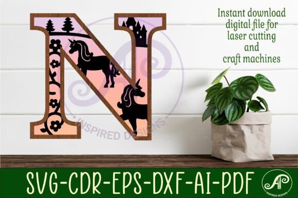 Download Unicorns Letter Wall Sign N - Unicorn Collection