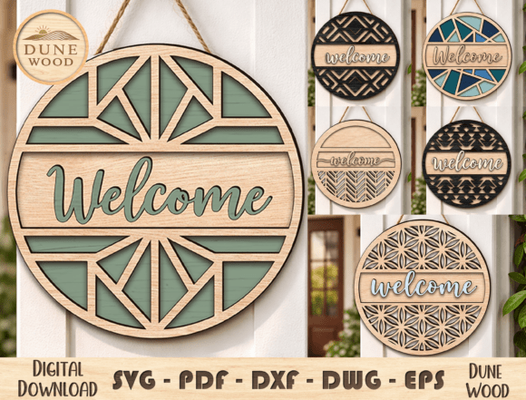 Download Round Welcome Sign Laser Cut File - Sign laser Collection