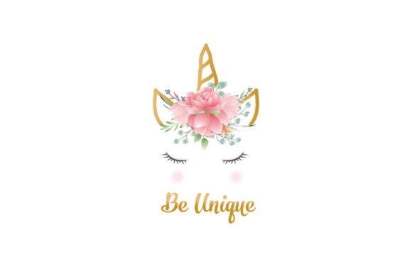 Download Cartoon Unicorn Head with Flower Crown - Unicorn Collection